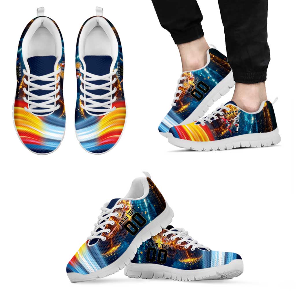 Custom Spain and Argentina Football Sneakers Finalissima Make History Together - Wonder Print Shop