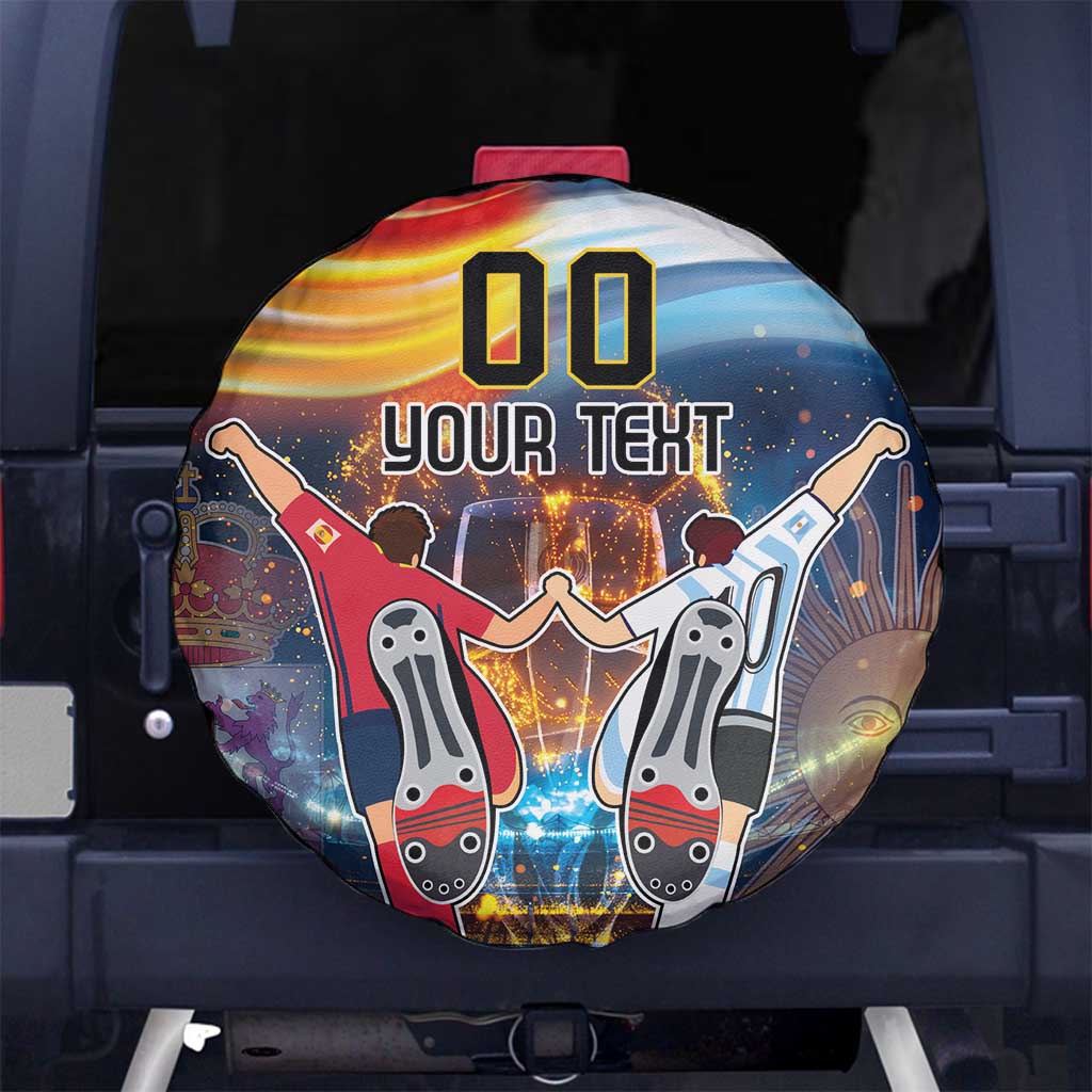 Custom Spain and Argentina Football Spare Tire Cover Finalissima Make History Together - Wonder Print Shop