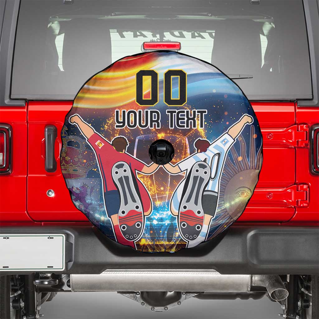 Custom Spain and Argentina Football Spare Tire Cover Finalissima Make History Together - Wonder Print Shop
