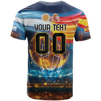 Custom Spain and Argentina Football T Shirt Finalissima Make History Together - Wonder Print Shop