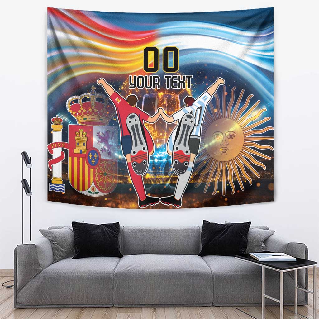Custom Spain and Argentina Football Tapestry Finalissima Make History Together - Wonder Print Shop