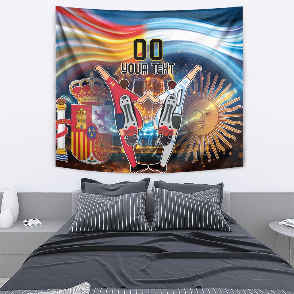 Custom Spain and Argentina Football Tapestry Finalissima Make History Together - Wonder Print Shop