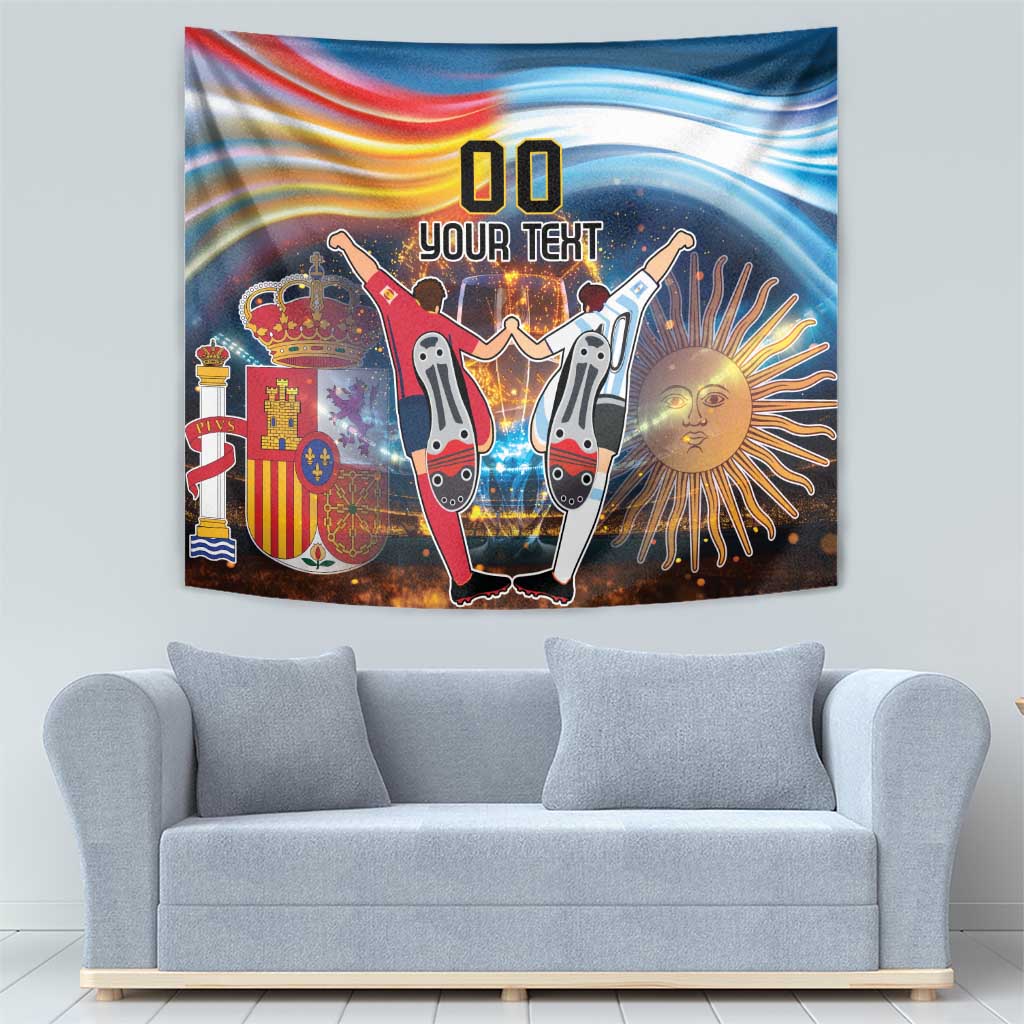 Custom Spain and Argentina Football Tapestry Finalissima Make History Together - Wonder Print Shop