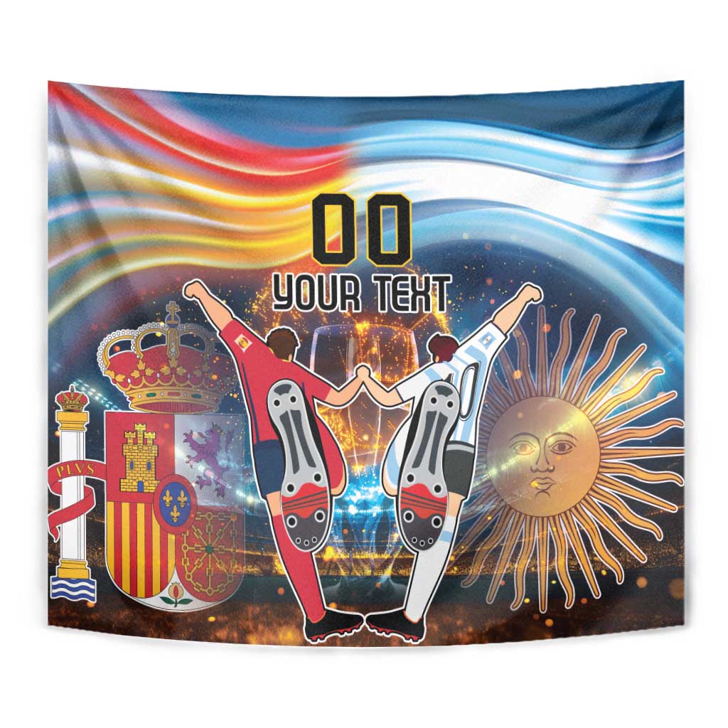 Custom Spain and Argentina Football Tapestry Finalissima Make History Together - Wonder Print Shop