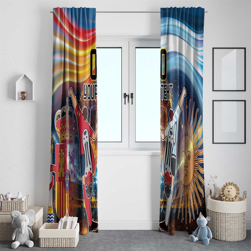 Custom Spain and Argentina Football Window Curtain Finalissima Make History Together - Wonder Print Shop