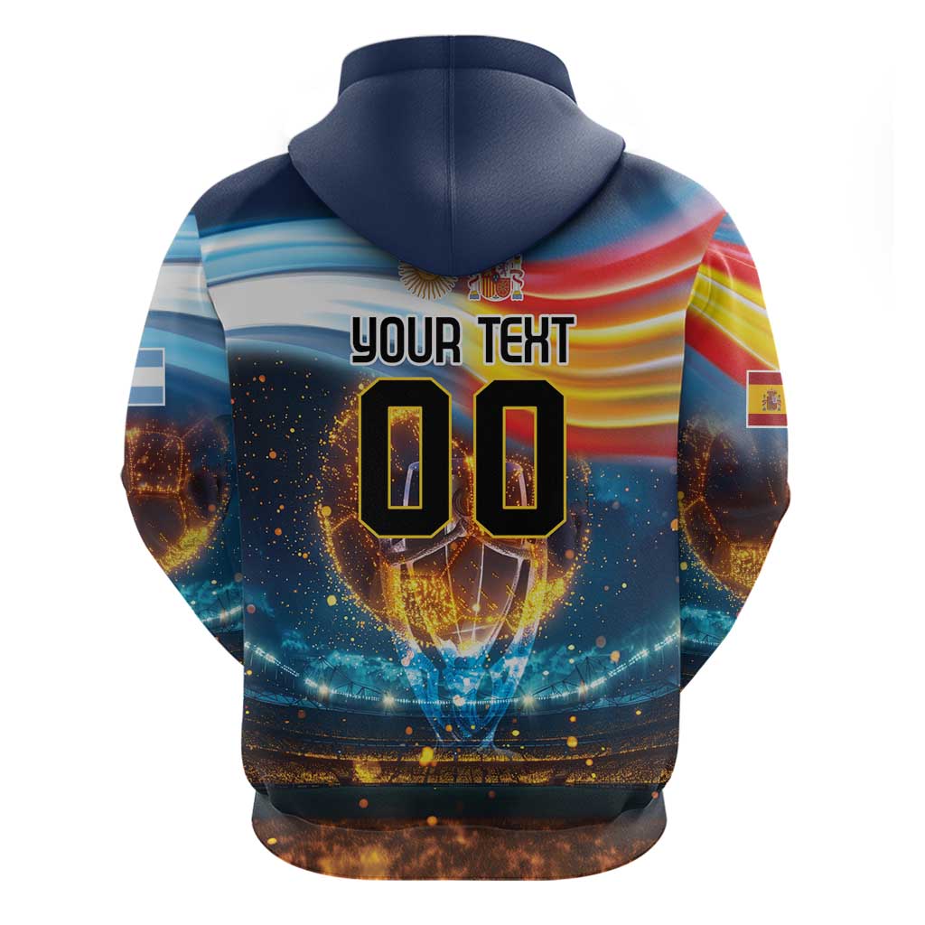 Custom Spain and Argentina Football Zip Hoodie Finalissima Make History Together - Wonder Print Shop