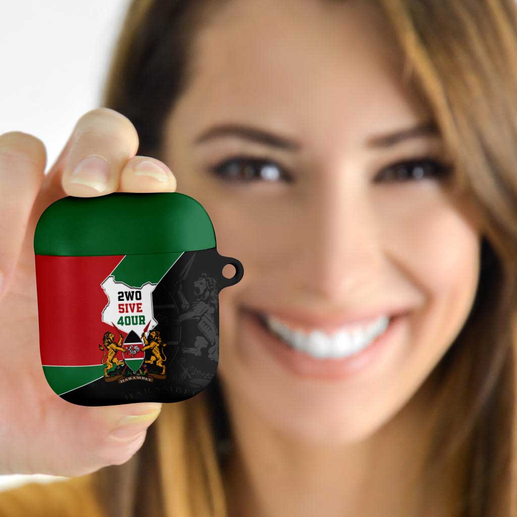 Kenya 254 AirPods Case Kenyan Flag Map Double Lion Shield - Wonder Print Shop