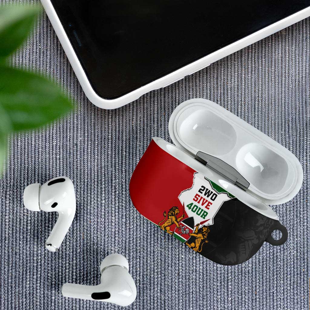 Kenya 254 AirPods Case Kenyan Flag Map Double Lion Shield - Wonder Print Shop