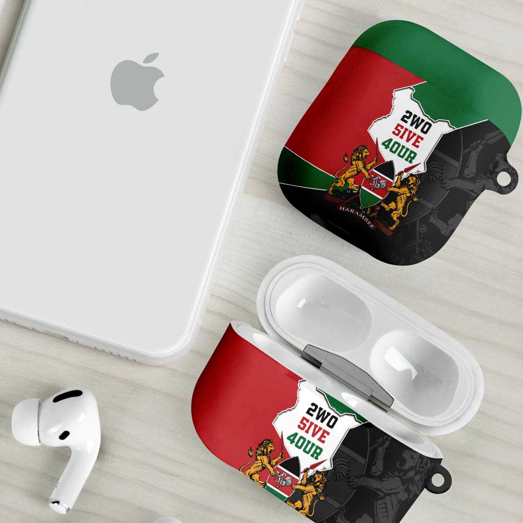 Kenya 254 AirPods Case Kenyan Flag Map Double Lion Shield - Wonder Print Shop