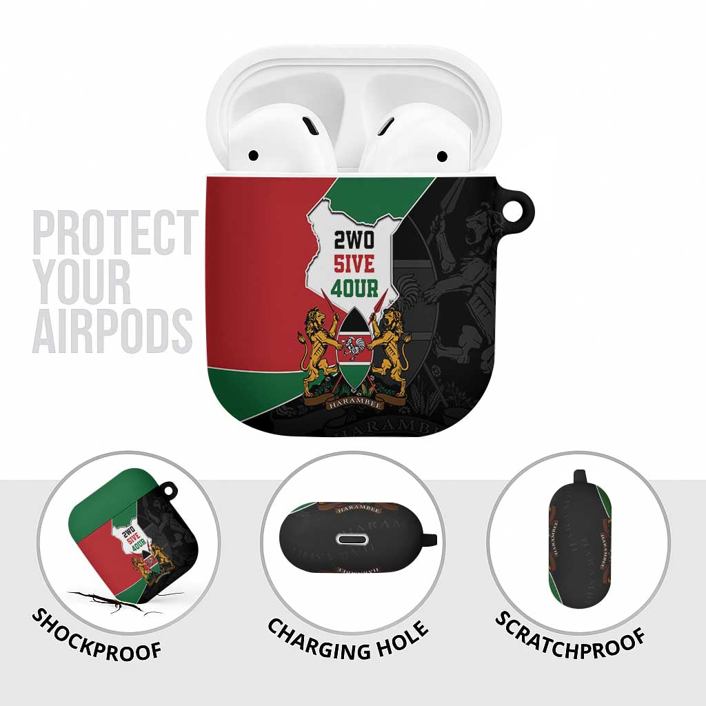 Kenya 254 AirPods Case Kenyan Flag Map Double Lion Shield - Wonder Print Shop