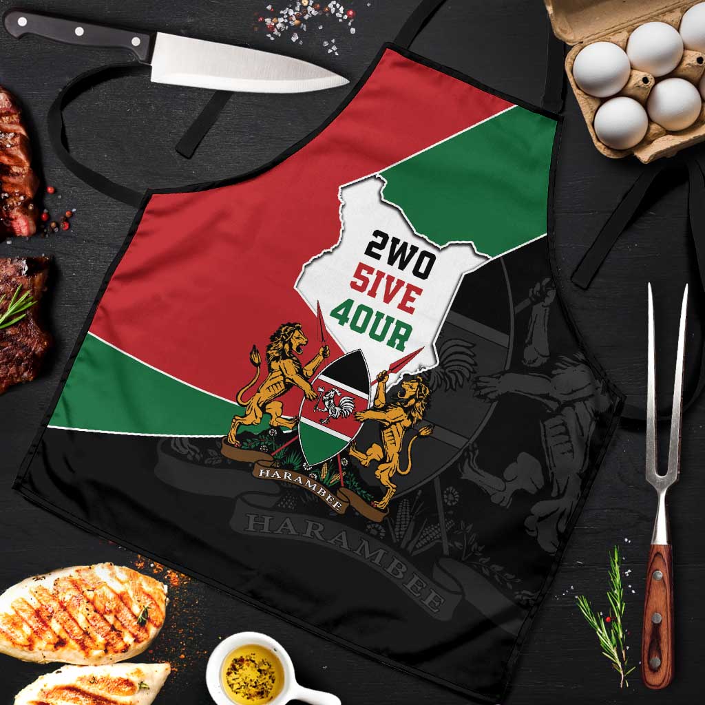 Kenya 254 Apron Kenyan Flag Map Double Lion Shield - Wonder Print Shop
