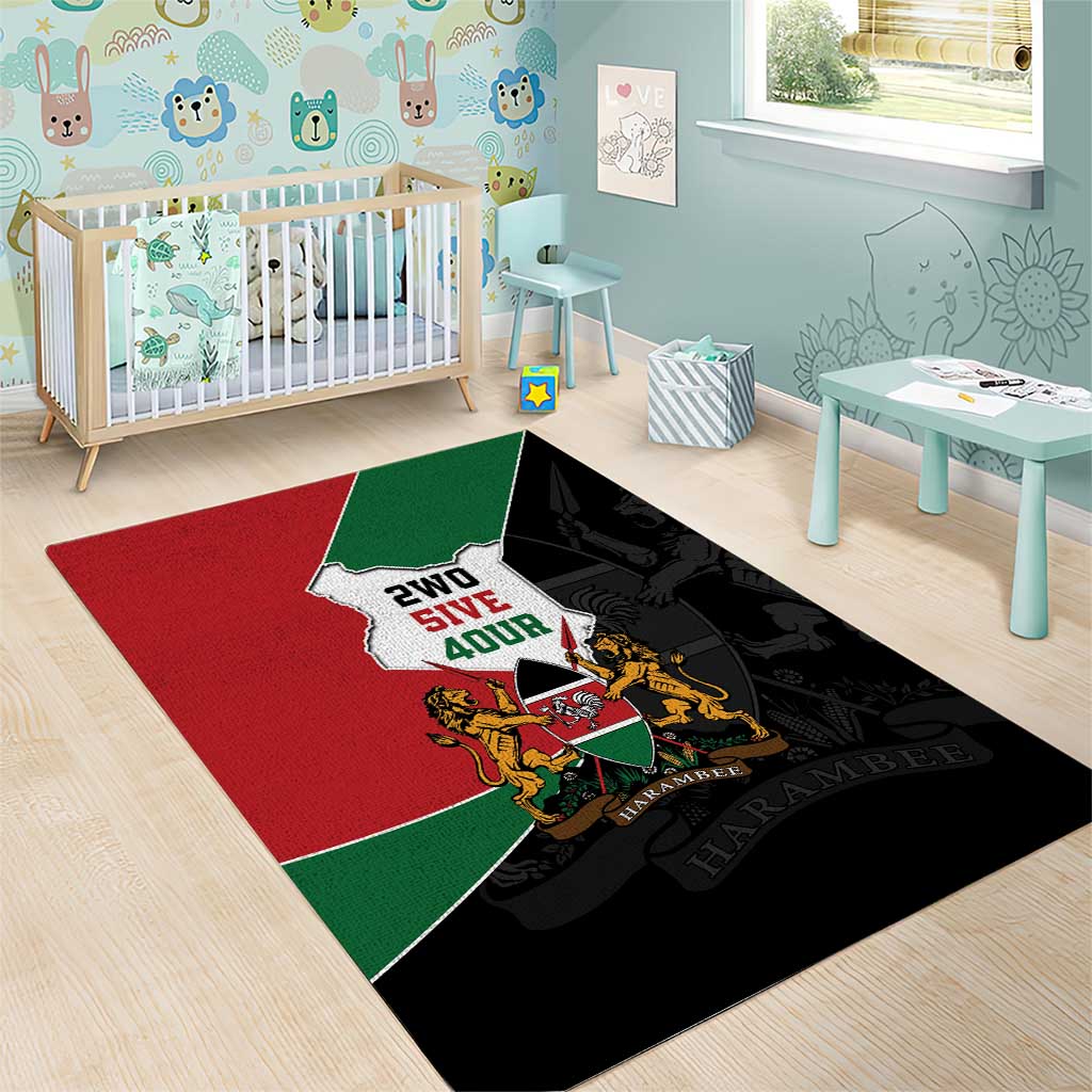 Kenya 254 Area Rug Kenyan Flag Map Double Lion Shield - Wonder Print Shop