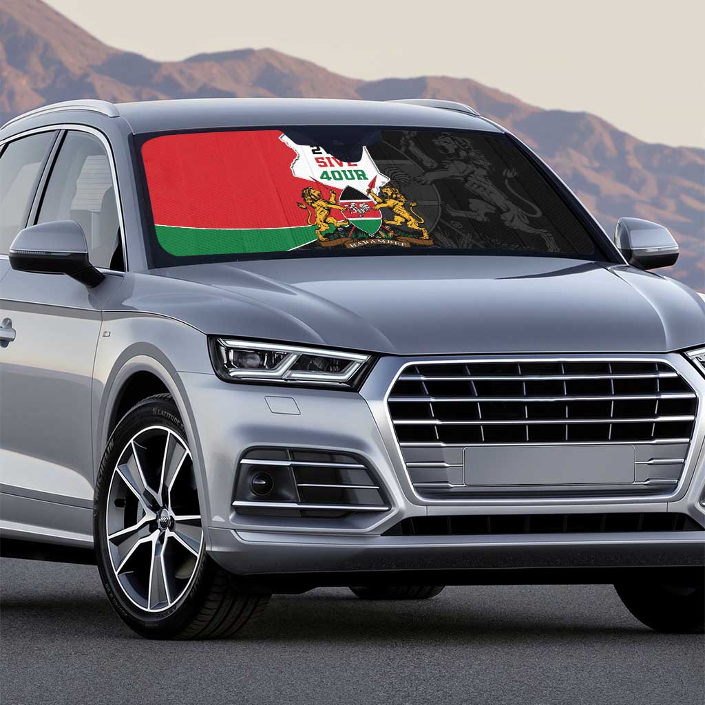 Kenya 254 Auto Sun Shade Kenyan Flag Map Double Lion Shield - Wonder Print Shop