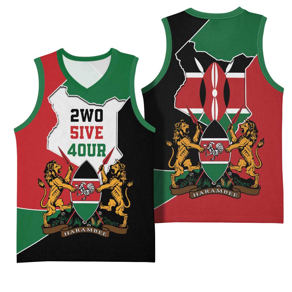 Kenya 254 Basketball Jersey Kenyan Flag Map Double Lion Shield - Wonder Print Shop