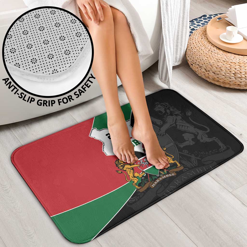 Kenya 254 Bathroom Set Kenyan Flag Map Double Lion Shield - Wonder Print Shop