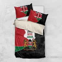 Kenya 254 Bedding Set Kenyan Flag Map Double Lion Shield - Wonder Print Shop
