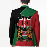 Kenya 254 Blazer Kenyan Flag Map Double Lion Shield - Wonder Print Shop