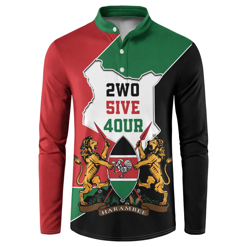 Kenya 254 Button Sweatshirt Kenyan Flag Map Double Lion Shield - Wonder Print Shop