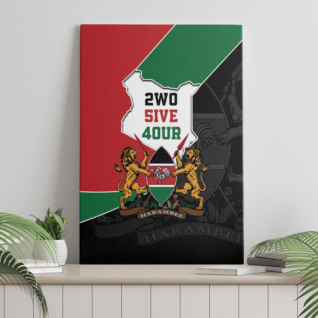 Kenya 254 Canvas Wall Art Kenyan Flag Map Double Lion Shield - Wonder Print Shop