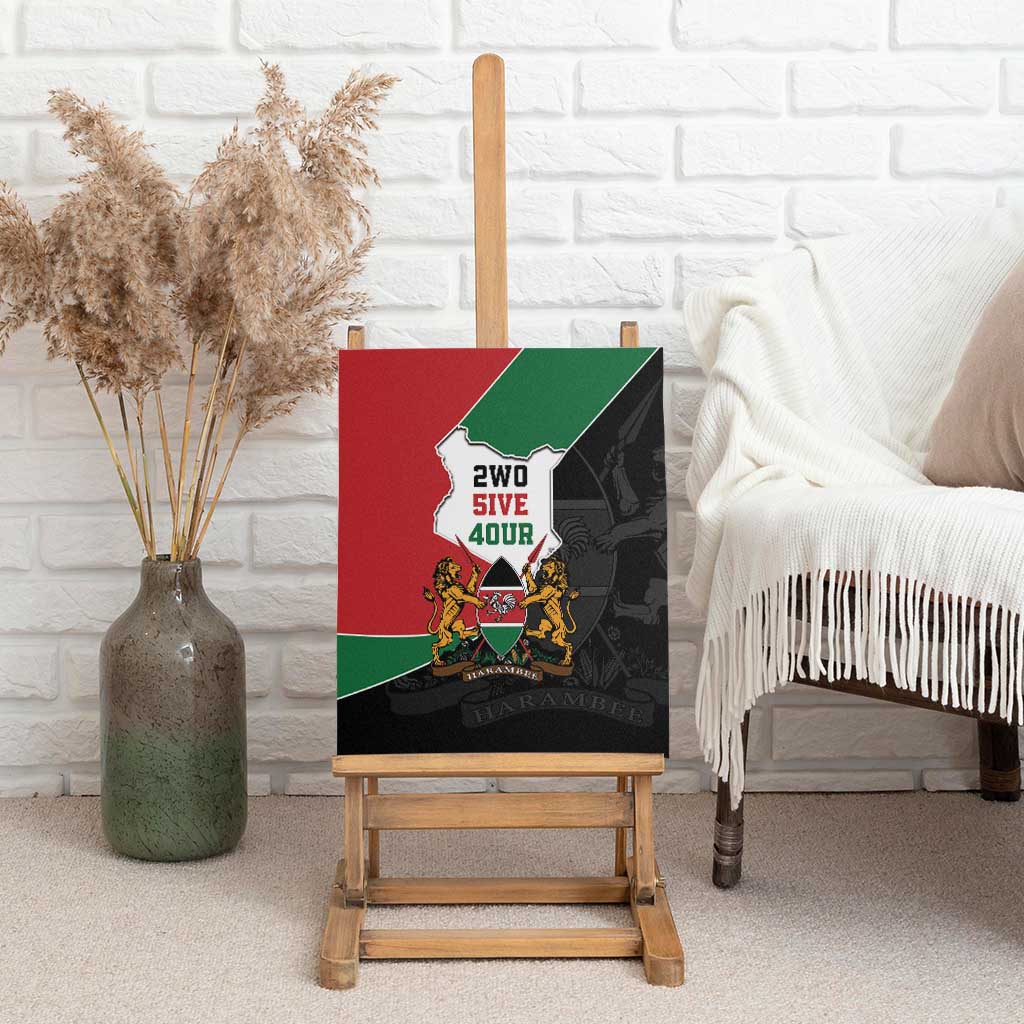 Kenya 254 Canvas Wall Art Kenyan Flag Map Double Lion Shield - Wonder Print Shop