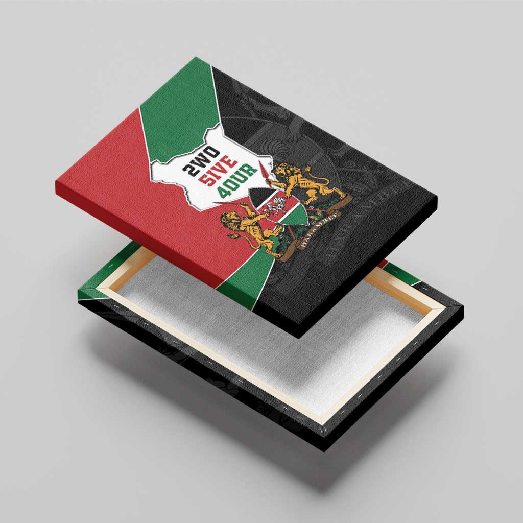 Kenya 254 Canvas Wall Art Kenyan Flag Map Double Lion Shield - Wonder Print Shop