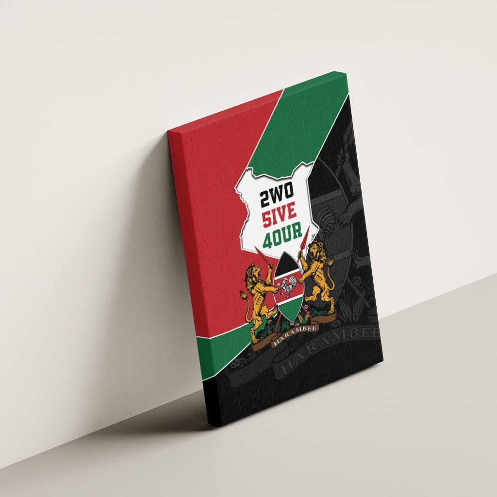 Kenya 254 Canvas Wall Art Kenyan Flag Map Double Lion Shield - Wonder Print Shop
