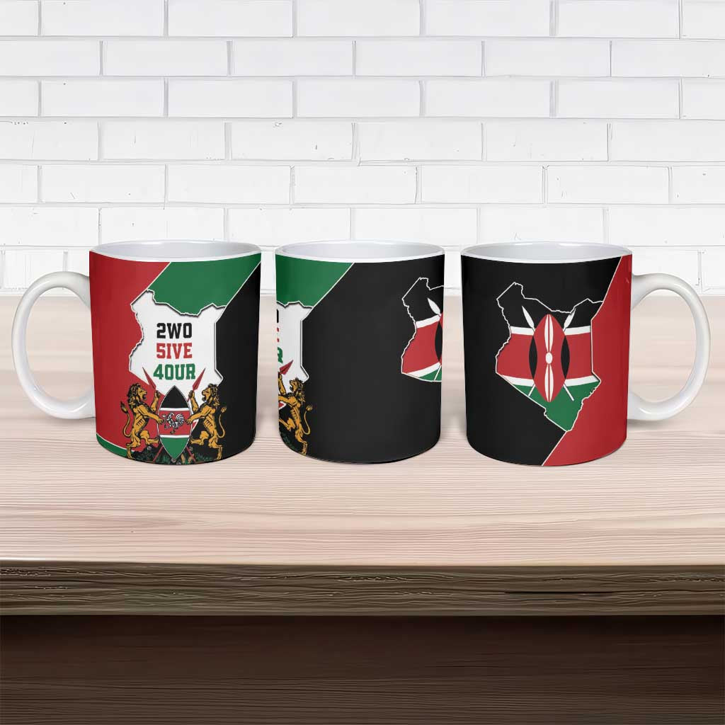 Kenya 254 Ceramic Mug Kenyan Flag Map Double Lion Shield - Wonder Print Shop