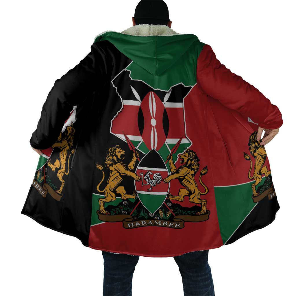 Kenya 254 Cloak Kenyan Flag Map Double Lion Shield - Wonder Print Shop