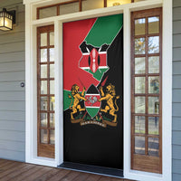 Kenya 254 Door Cover Kenyan Flag Map Double Lion Shield - Wonder Print Shop