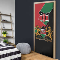 Kenya 254 Door Cover Kenyan Flag Map Double Lion Shield - Wonder Print Shop