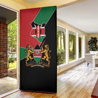 Kenya 254 Door Cover Kenyan Flag Map Double Lion Shield - Wonder Print Shop
