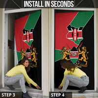 Kenya 254 Door Cover Kenyan Flag Map Double Lion Shield - Wonder Print Shop
