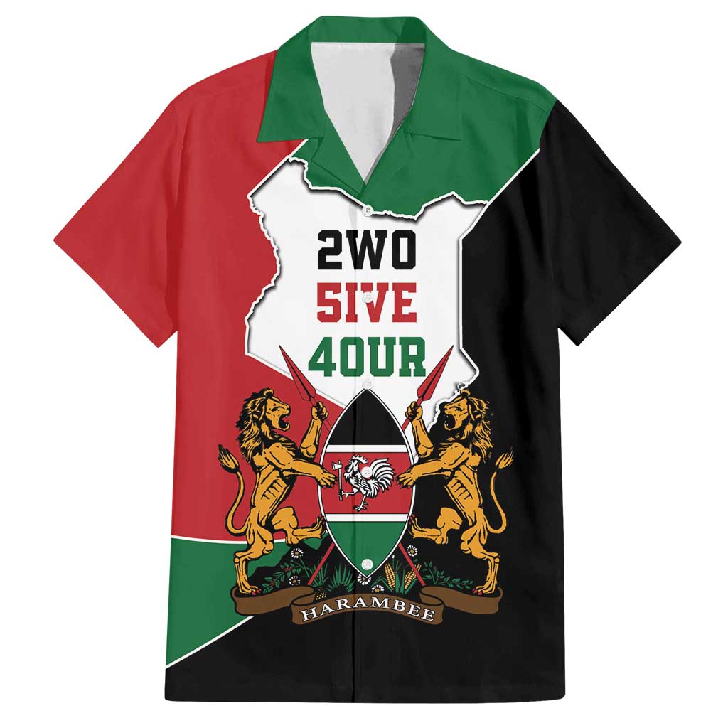 Kenya 254 Family Matching Long Sleeve Bodycon Dress and Hawaiian Shirt Kenyan Flag Map Double Lion Shield - Wonder Print Shop