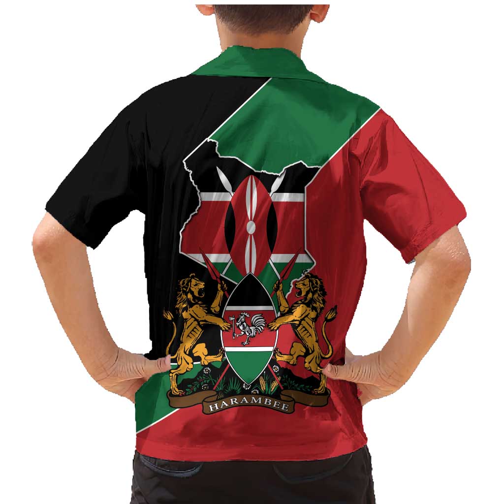 Kenya 254 Family Matching Mermaid Dress and Hawaiian Shirt Kenyan Flag Map Double Lion Shield - Wonder Print Shop