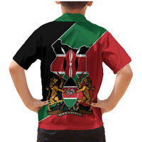 Kenya 254 Family Matching Mermaid Dress and Hawaiian Shirt Kenyan Flag Map Double Lion Shield - Wonder Print Shop