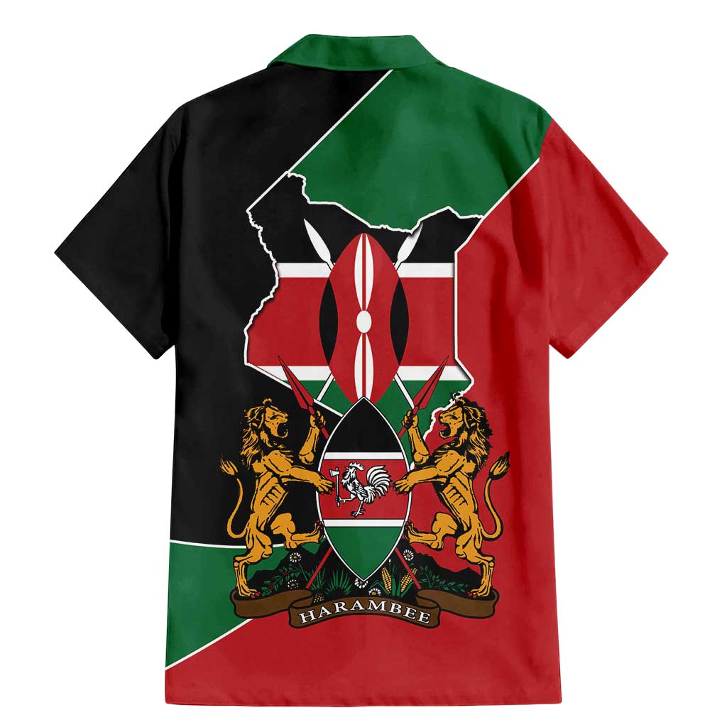 Kenya 254 Family Matching Mermaid Dress and Hawaiian Shirt Kenyan Flag Map Double Lion Shield - Wonder Print Shop