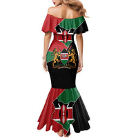 Kenya 254 Family Matching Mermaid Dress and Hawaiian Shirt Kenyan Flag Map Double Lion Shield - Wonder Print Shop