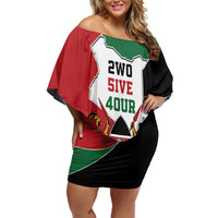 Kenya 254 Family Matching Off Shoulder Short Dress and Hawaiian Shirt Kenyan Flag Map Double Lion Shield - Wonder Print Shop