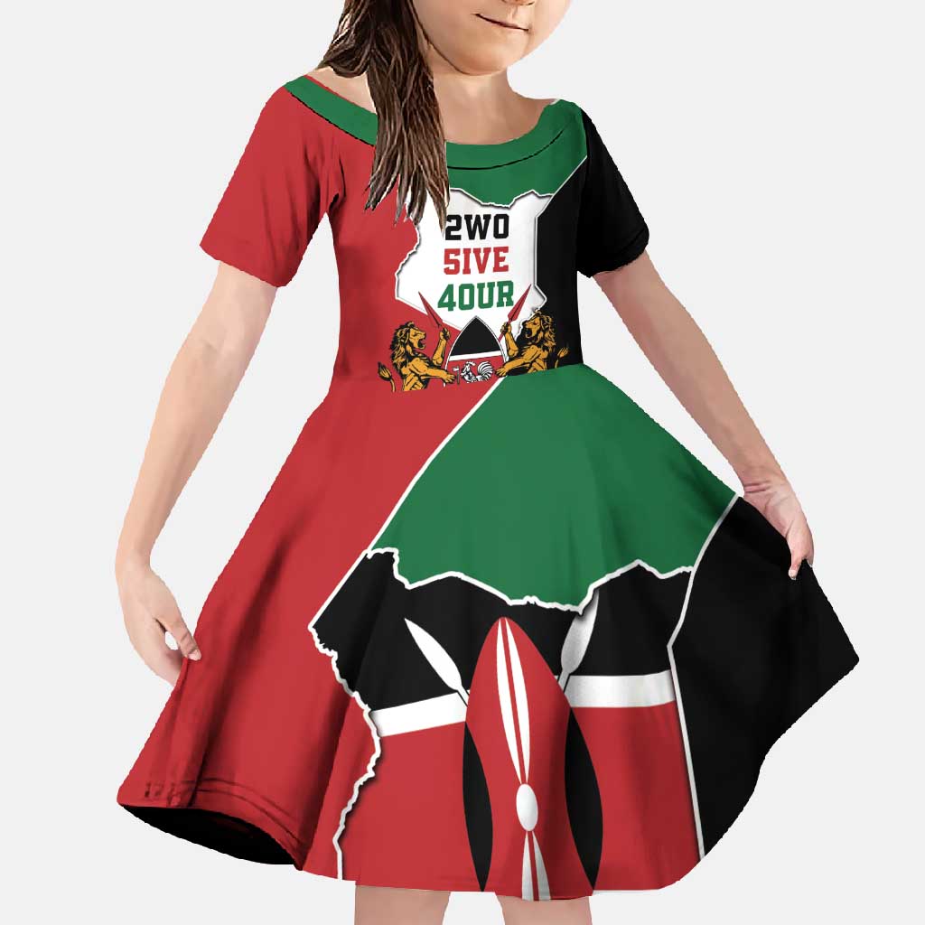 Kenya 254 Family Matching Short Sleeve Bodycon Dress and Hawaiian Shirt Kenyan Flag Map Double Lion Shield - Wonder Print Shop