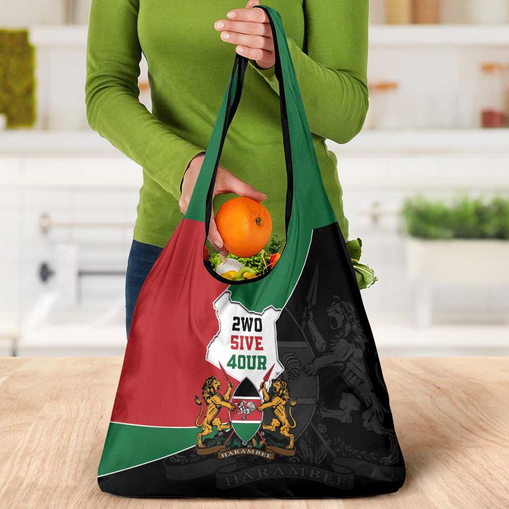 Kenya 254 Grocery Bag Kenyan Flag Map Double Lion Shield - Wonder Print Shop