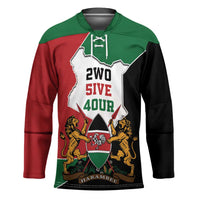 Kenya 254 Hockey Jersey Kenyan Flag Map Double Lion Shield - Wonder Print Shop