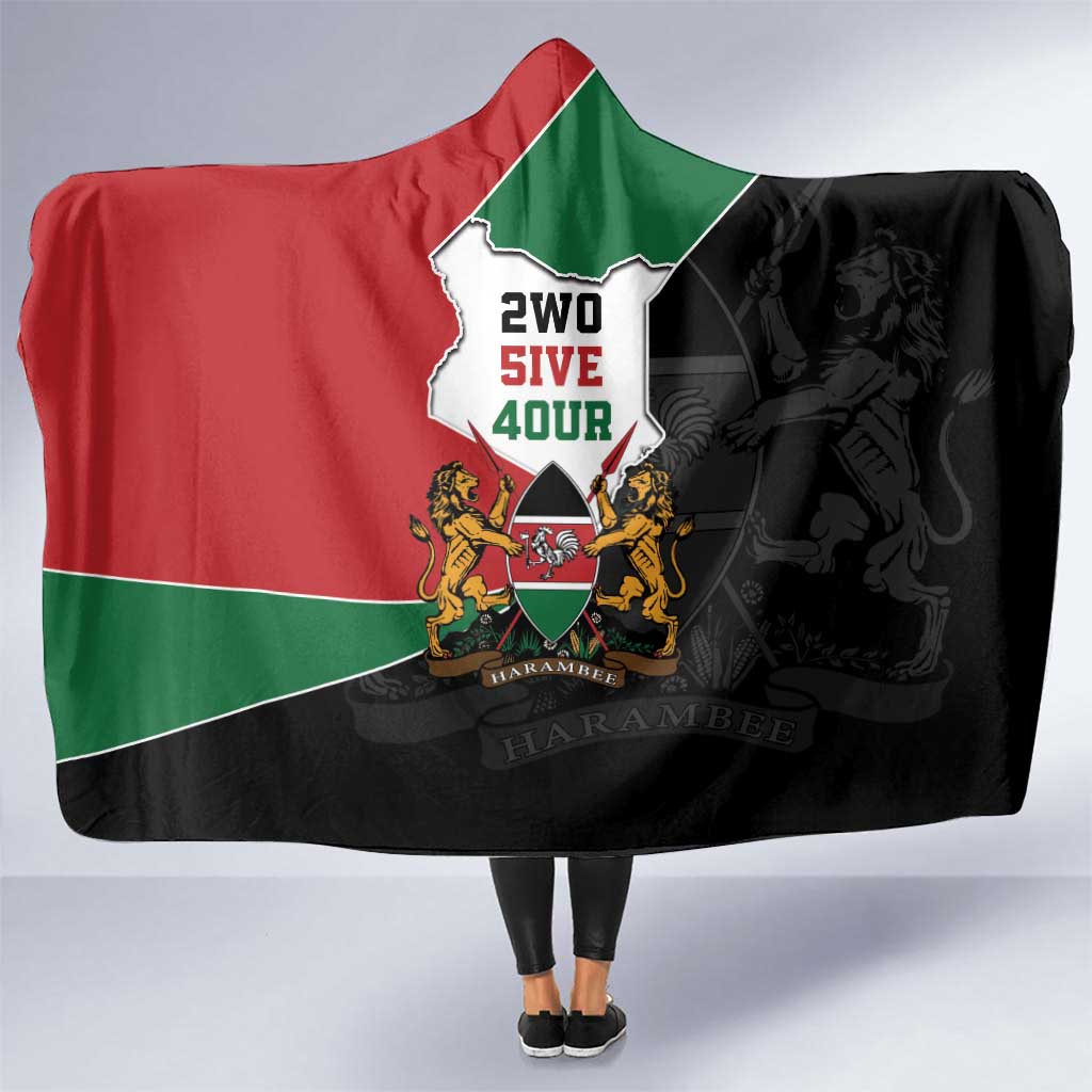 Kenya 254 Hooded Blanket Kenyan Flag Map Double Lion Shield - Wonder Print Shop