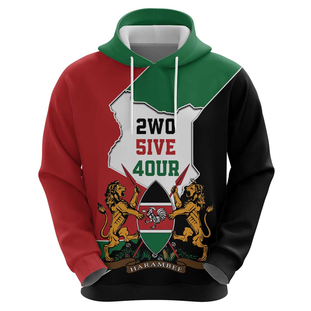 Kenya 254 Hoodie Kenyan Flag Map Double Lion Shield - Wonder Print Shop