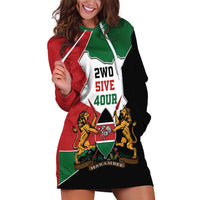 Kenya 254 Hoodie Dress Kenyan Flag Map Double Lion Shield - Wonder Print Shop