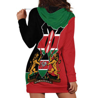 Kenya 254 Hoodie Dress Kenyan Flag Map Double Lion Shield - Wonder Print Shop