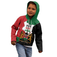 Kenya 254 Kid Hoodie Kenyan Flag Map Double Lion Shield - Wonder Print Shop