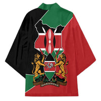 Kenya 254 Kimono Kenyan Flag Map Double Lion Shield - Wonder Print Shop