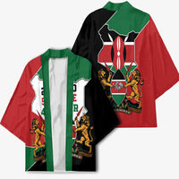 Kenya 254 Kimono Kenyan Flag Map Double Lion Shield - Wonder Print Shop