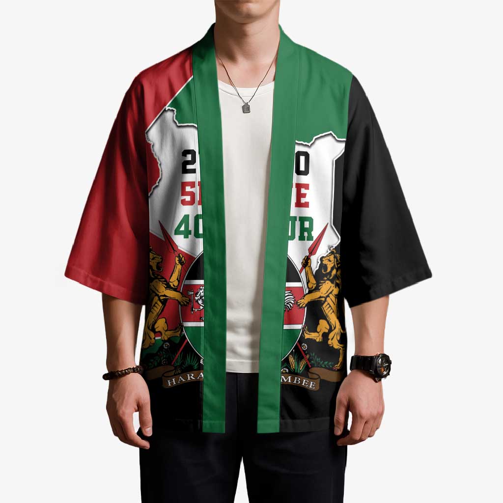 Kenya 254 Kimono Kenyan Flag Map Double Lion Shield - Wonder Print Shop