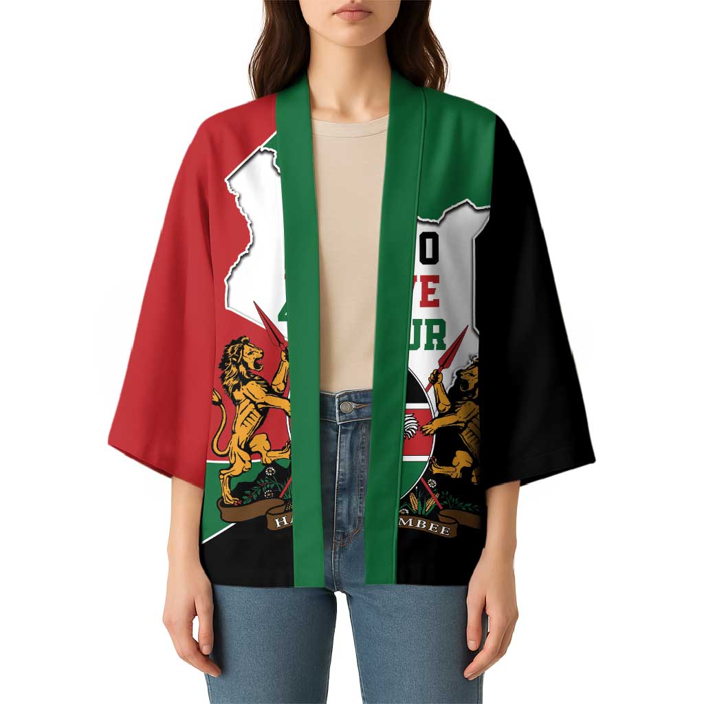 Kenya 254 Kimono Kenyan Flag Map Double Lion Shield - Wonder Print Shop